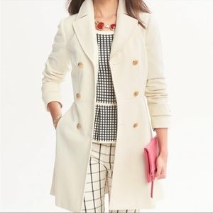 Banana Republic white pea coat